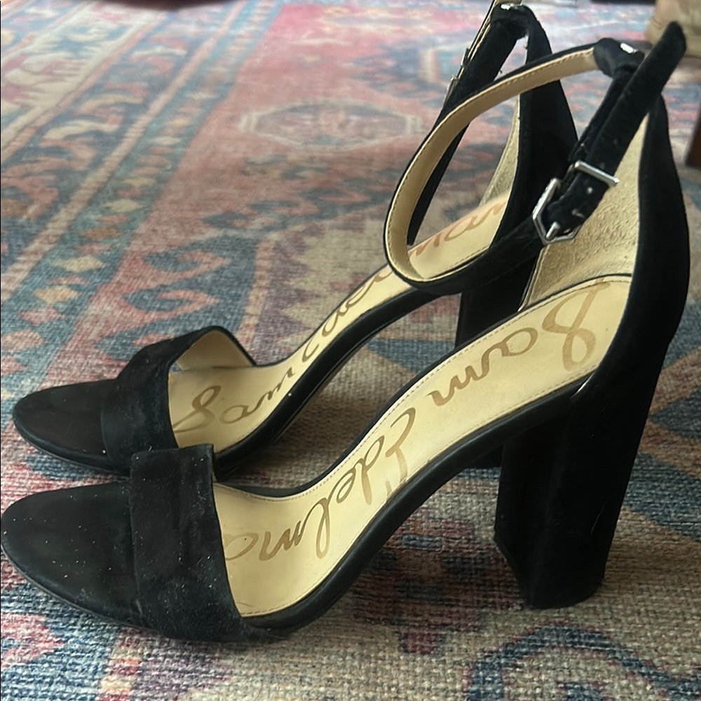 Sam Edelman Black Chunky Block Heel Sandals
